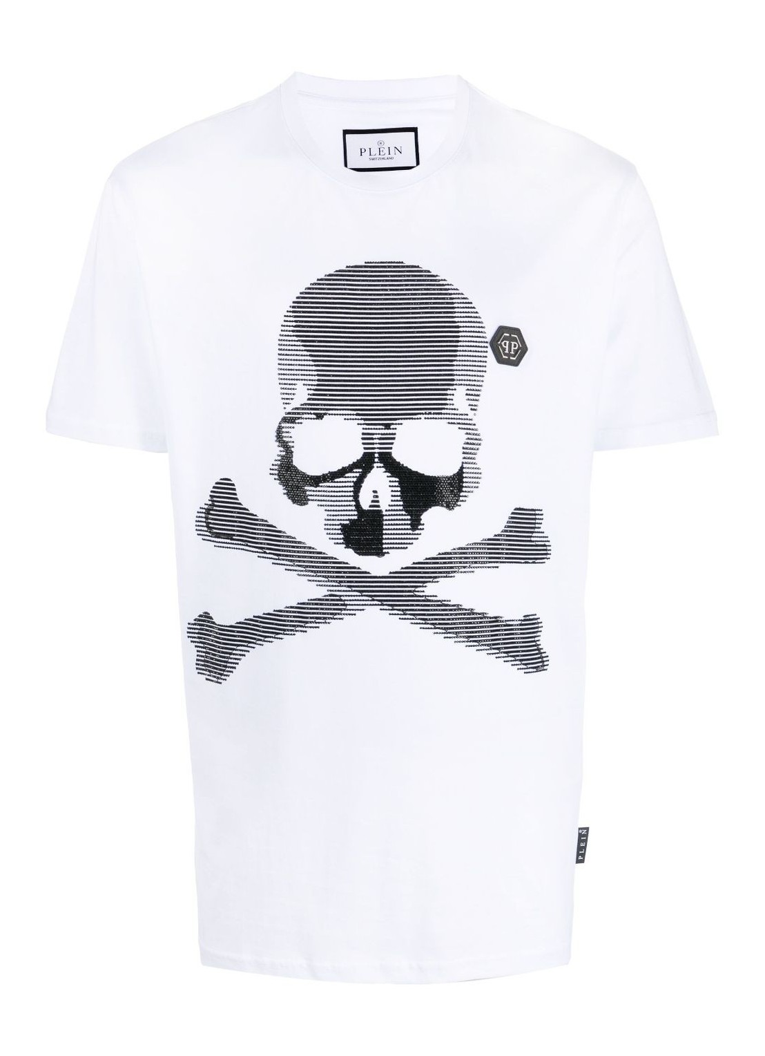 Camiseta philipp plein t-shirt man t-shirt round neck ss skull&bo faccmtk6188pjy002n 01 talla blanco