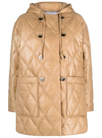 ganni outerwear mujer shiny quilt hooded jacket f7966 129