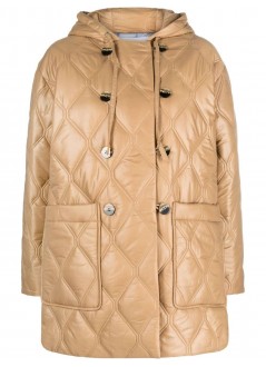 ganni outerwear mujer shiny quilt hooded jacket f7966 129