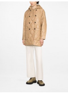 ganni outerwear mujer shiny quilt hooded jacket f7966 129