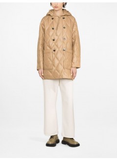 ganni outerwear mujer shiny quilt hooded jacket f7966 129