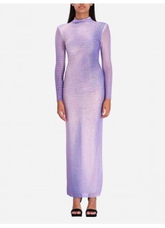 self-portrait vestido mujer lilac contour print maxi dress pf23117xl purple