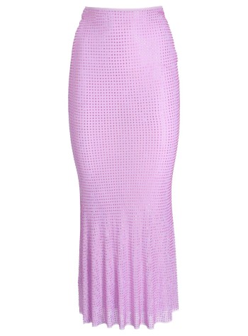 self-portrait skirt woman lilac rhinestone mesh midi skirt pf23096mskl purple