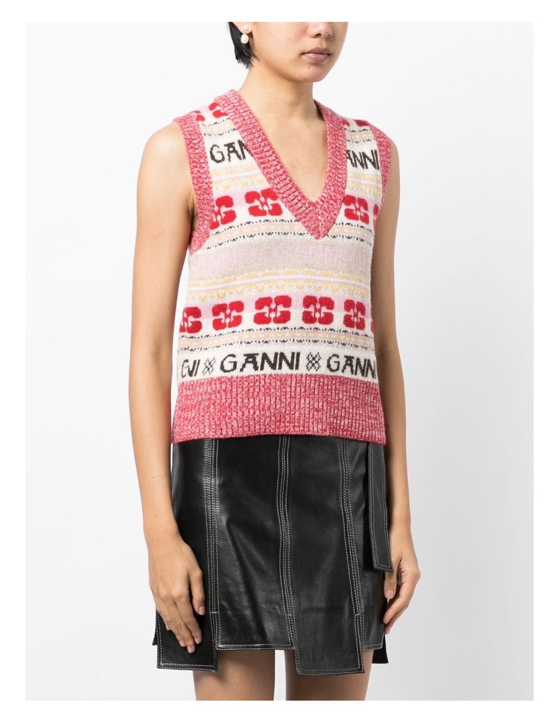 GANNI Logo Wool Mix Vest ベストMサイズ 新品 - ベスト