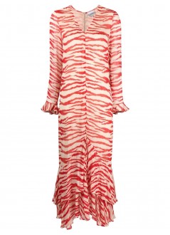 ganni vestido mujer printed light georgette maxi dress f8148 735