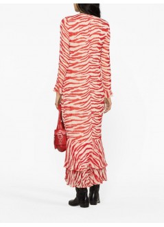 ganni vestido mujer printed light georgette maxi dress f8148 735
