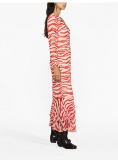 ganni vestido mujer printed light georgette maxi dress f8148 735