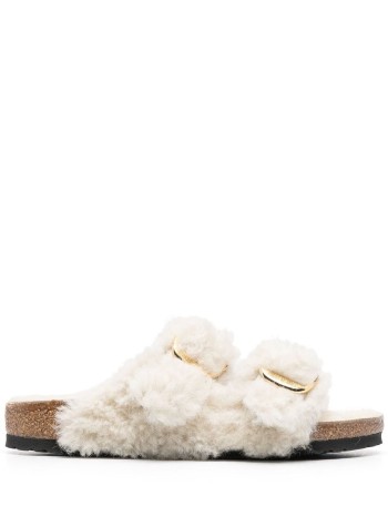 birkenstock planas mujer arizona bb shearling teddy eggshell laf 1023086 eggshell