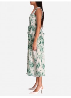ganni dress woman pleated georgette flounce smock midi dress f8146 135