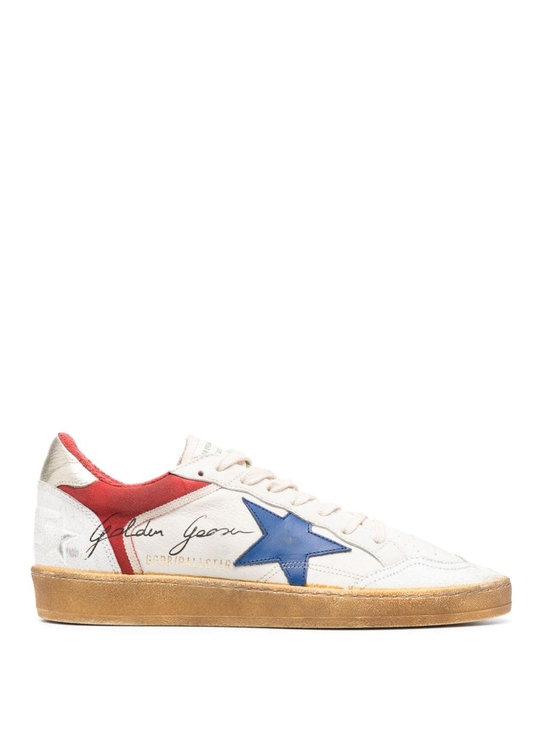 Sneaker golden goose ballstar nappa and sponge upper with trims and signature cr - gmf00327f004747 1