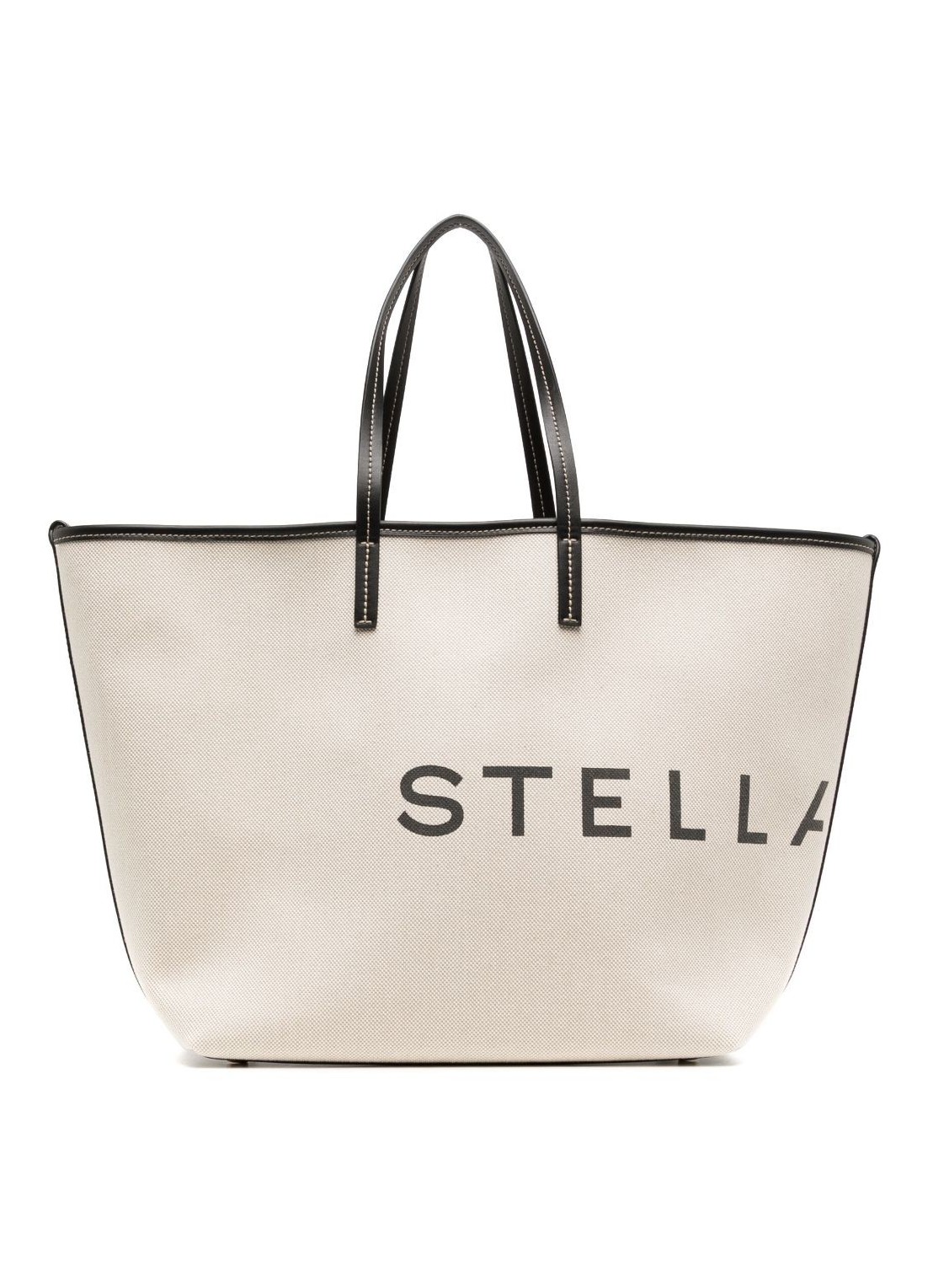 Handbag stella mccartney handbag woman tote bag eco salt and pepper canvas 7b0048wp0221 9043 talla T