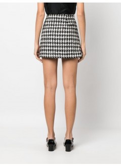 self-portrait falda mujer black check boucle mini skirt aw23155skb black