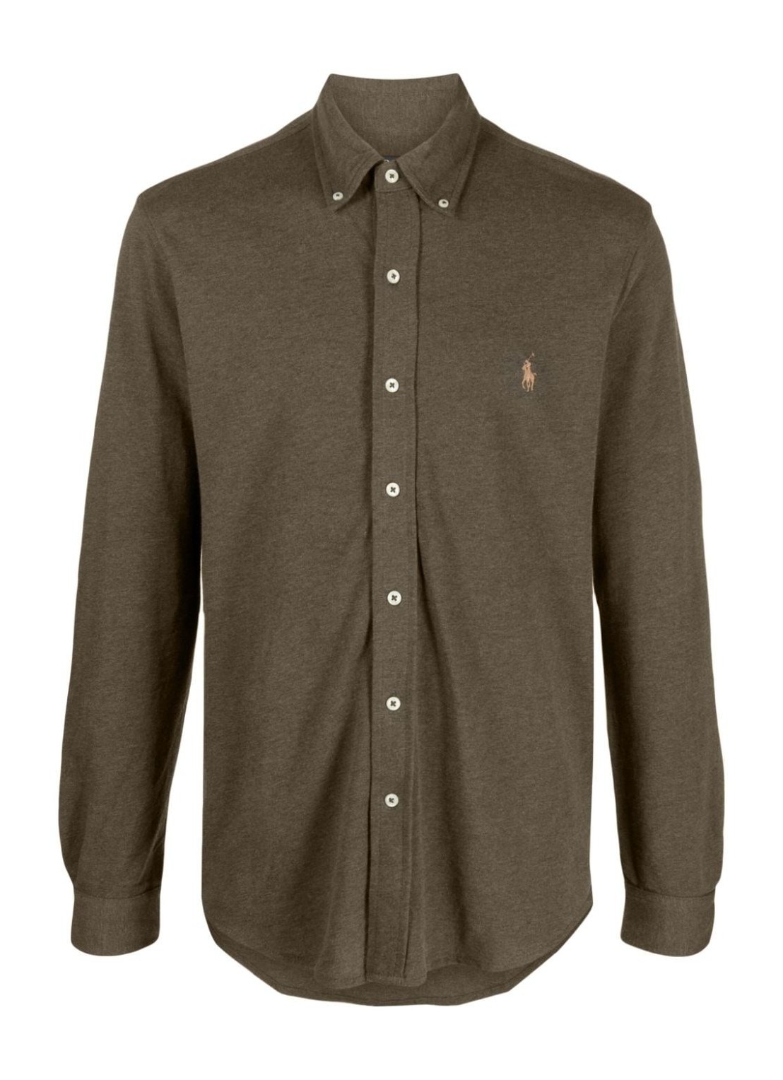 Camiseria polo ralph lauren shirt man lsfbbdm5-long sleeve-knit 710654408111 wilson olive heather c8