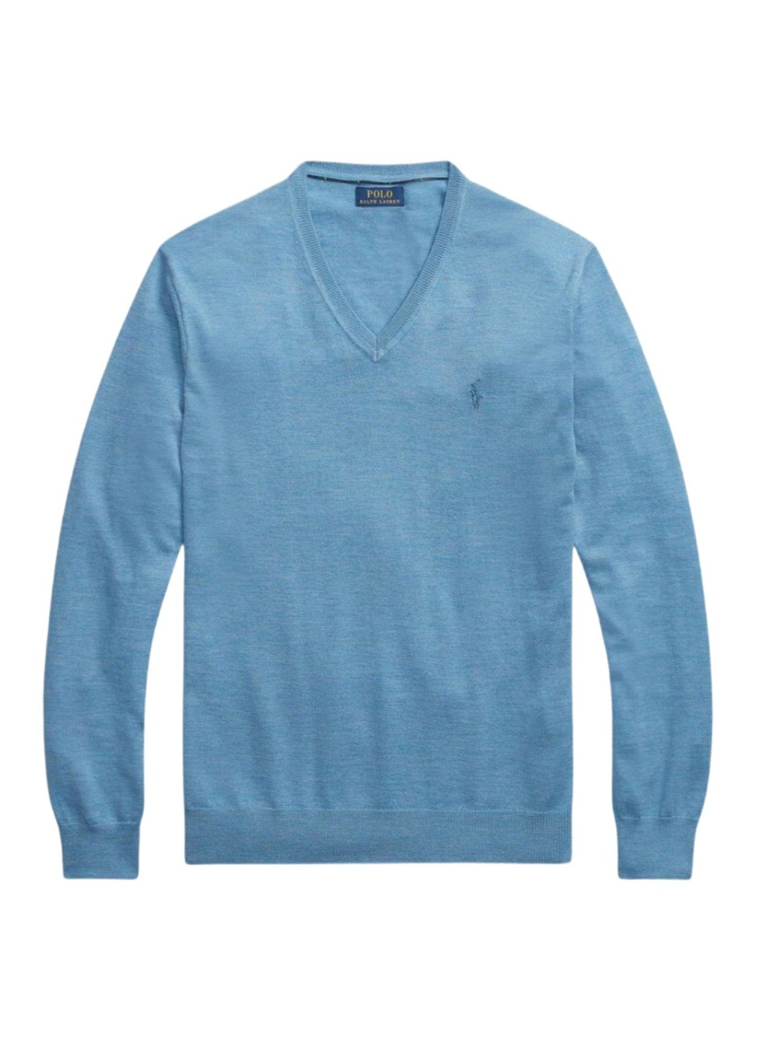 Punto polo ralph lauren knitwear man ls sf vn pp-long sleeve-pullover 710876848011 sky blue heather 