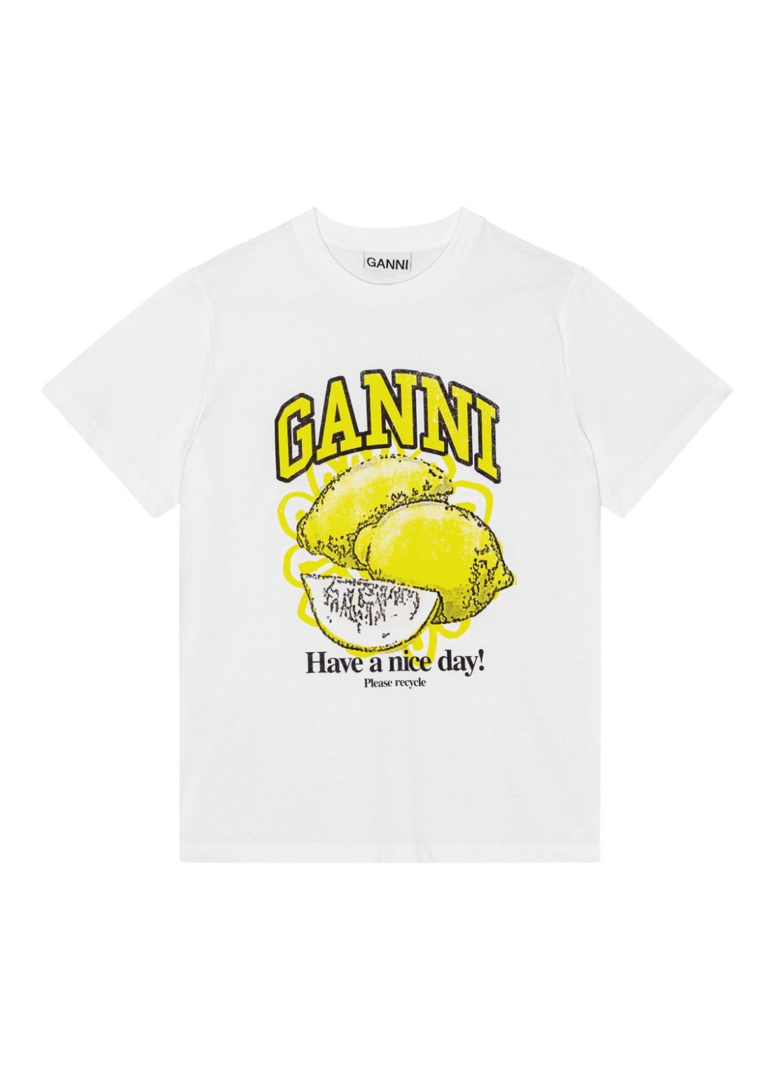 Top ganni top woman basic jersey lemon relaxed t-shirt t3768 151 talla XL
 