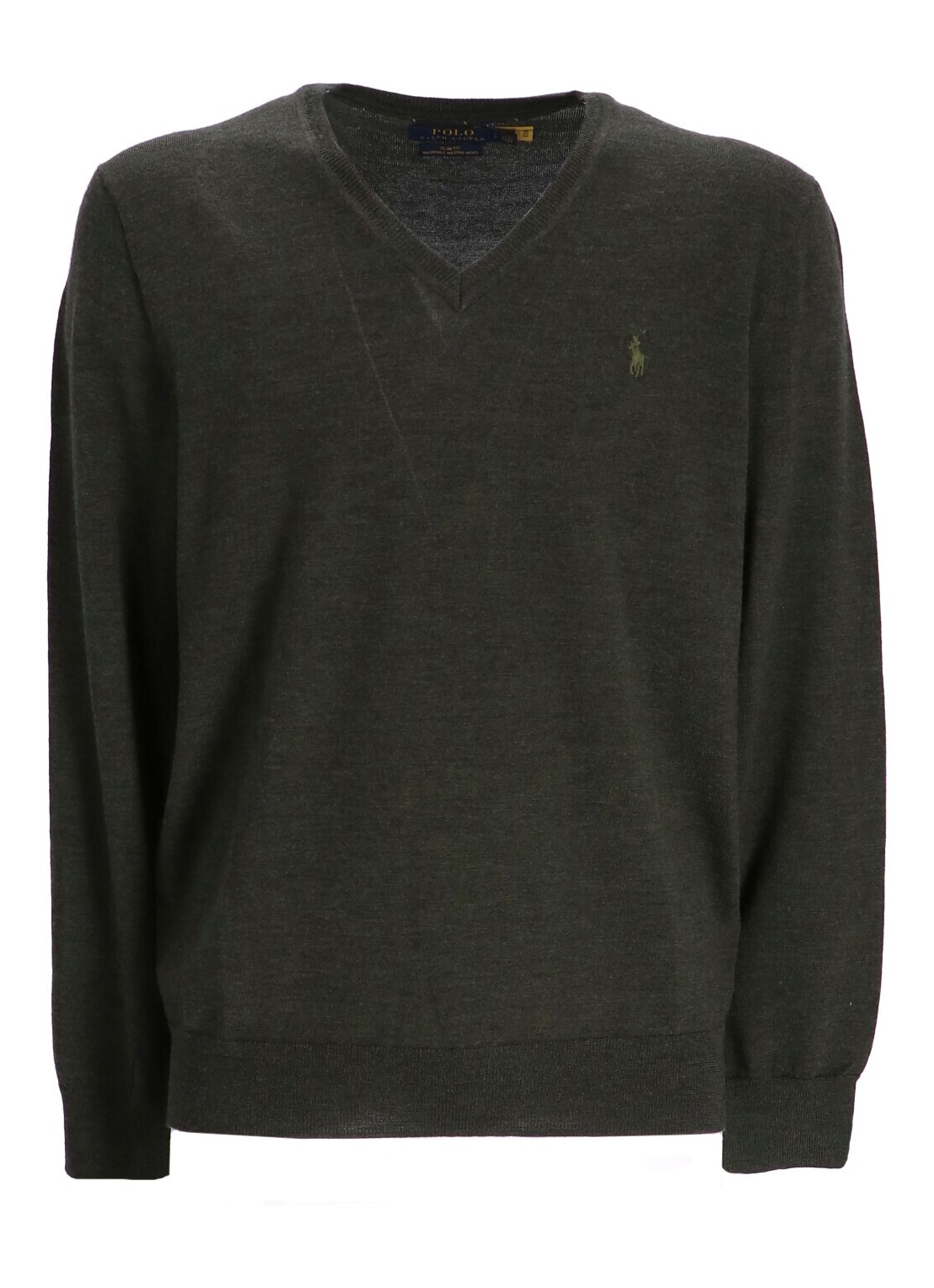 Punto polo ralph lauren knitwear man ls sf vn pp-long sleeve-pullover 710876848012 olive heather tal