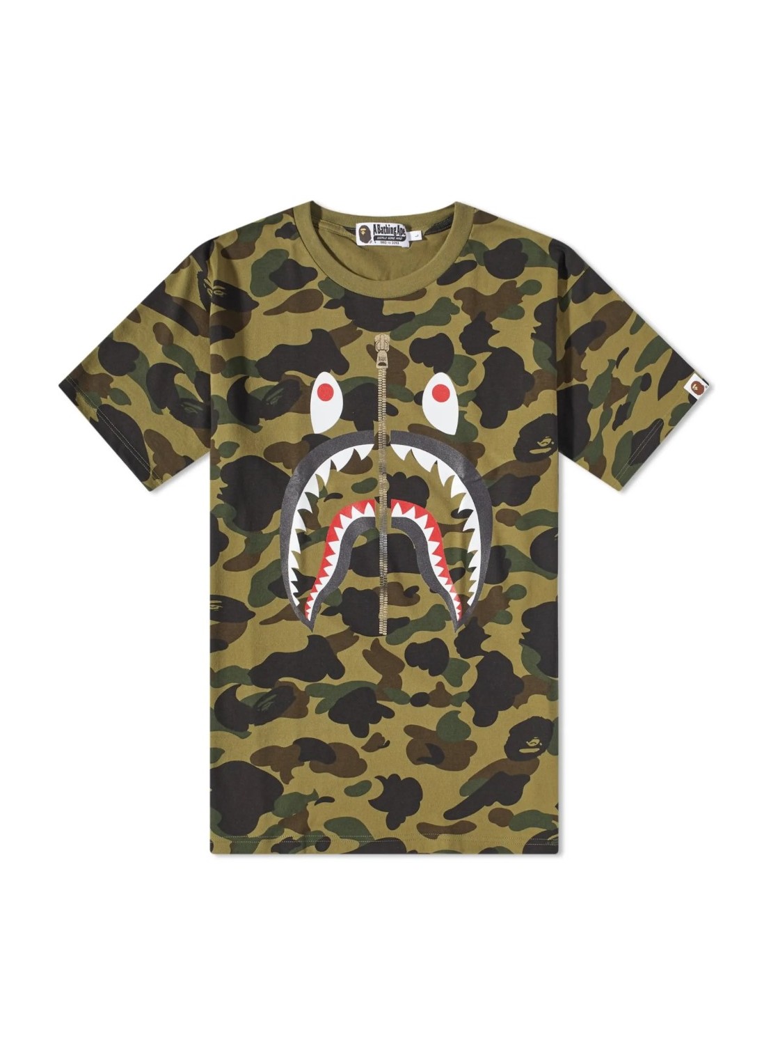 Camiseta bape t-shirt man 1st camo shark tee mens 001csj201002m grn talla M
 