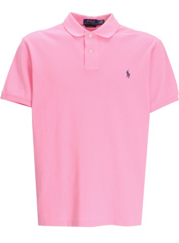 polo ralph lauren polo man sskccmslm1-short sleeve-knit 710680784350 course pink c7532