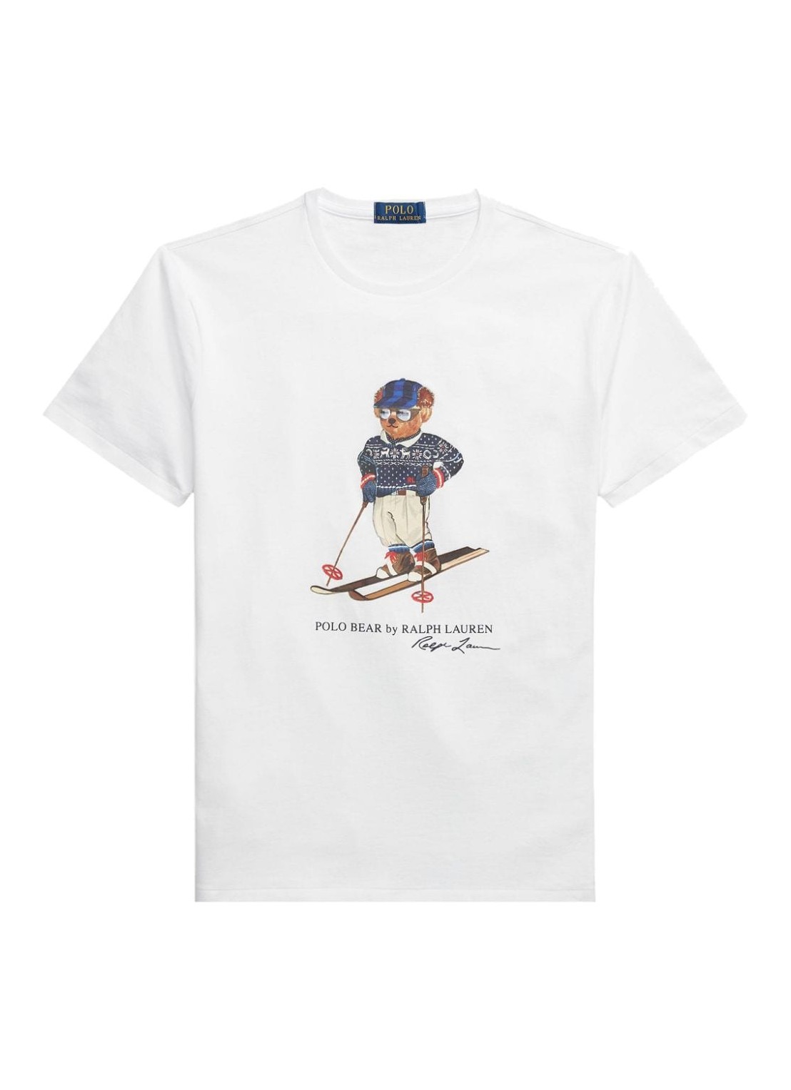 Camiseta polo ralph lauren t-shirt man sscncmslm1-short sleeve-t-shirt 710853310026 cr23 white ski b