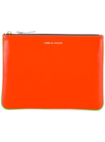 comme des garcons wallet man super fluo leather line sa5100sf green orange