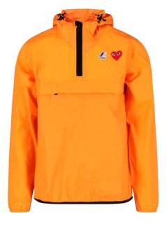 comme des garcons sudadera hombre k-way hoodie half zip p1j502 orange