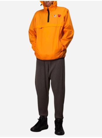 comme des garcons sweater man k-way hoodie half zip p1j502 orange 2