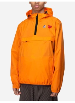 comme des garcons sudadera hombre k-way hoodie half zip p1j502 orange