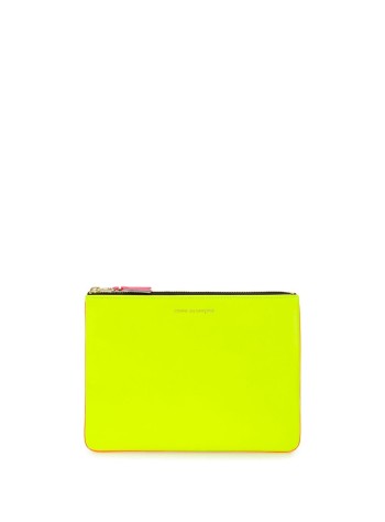 comme des garcons wallet man super fluo leather line sa5100sf yellow orange