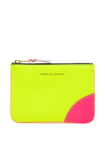 comme des garcons wallet man super fluo leather line sa8100sf yellow orange