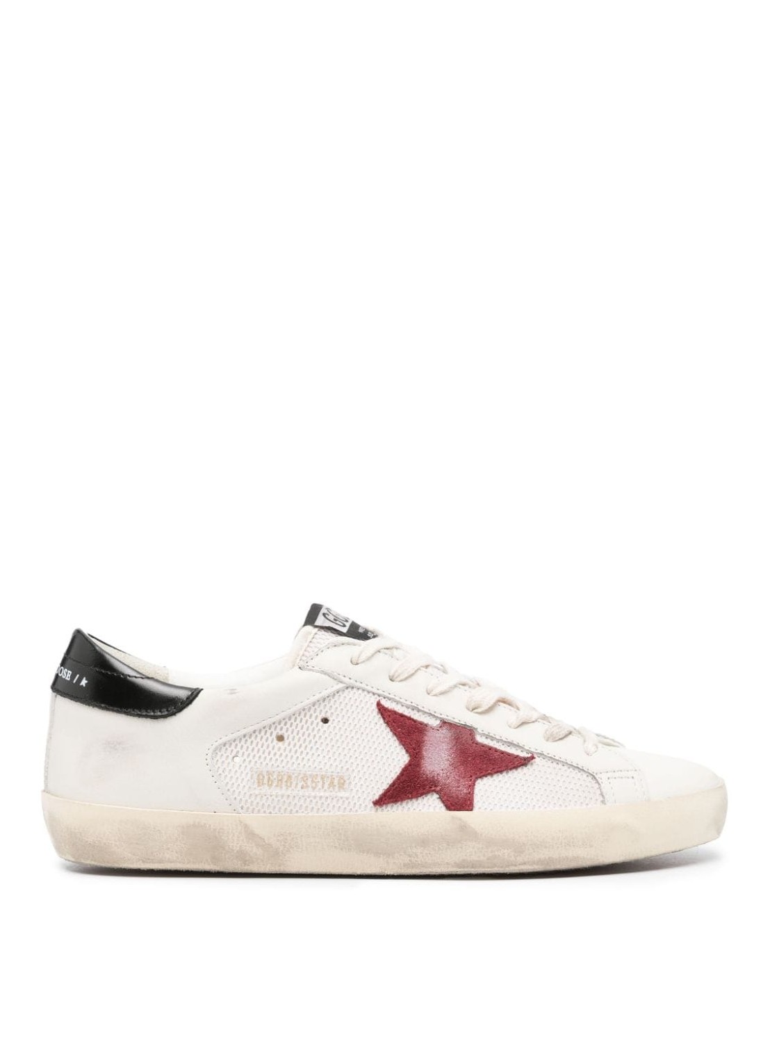 Sneaker golden goose sneaker man super-star net and leather upper suede star shiny leather h gmf0010