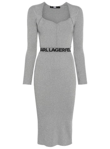 lslv lurex logo knit dress