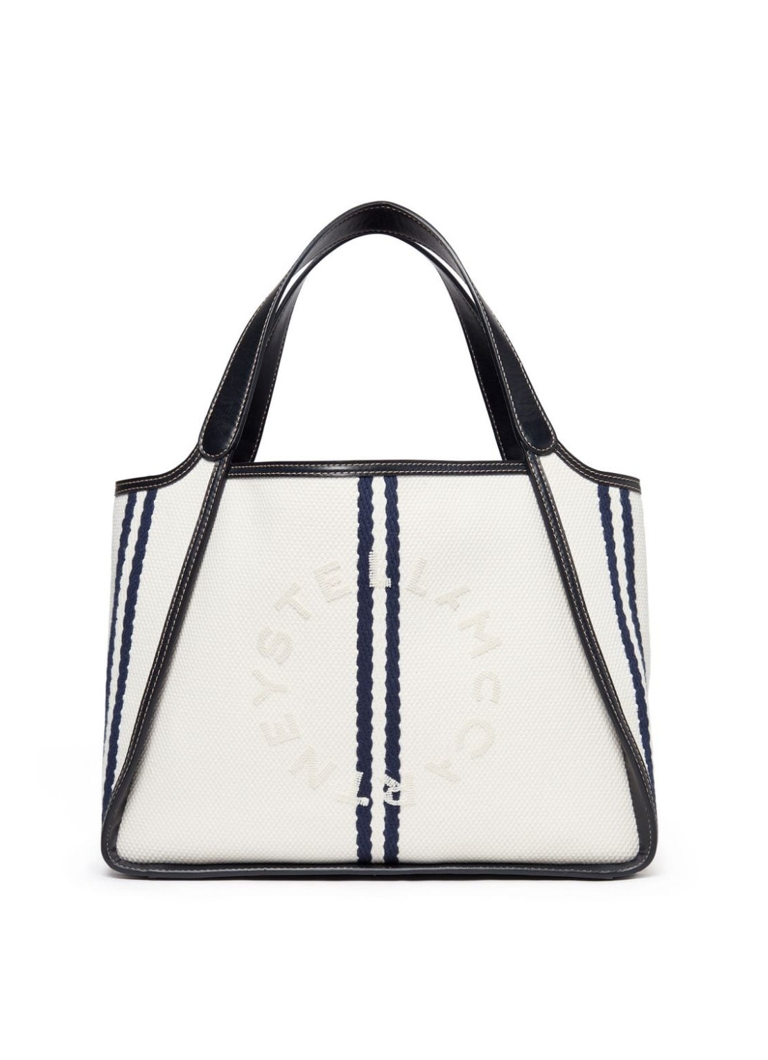 Handbag stella mccartney handbag woman tote logo eco striped cotton fabric 502793wp0314 9060 talla b