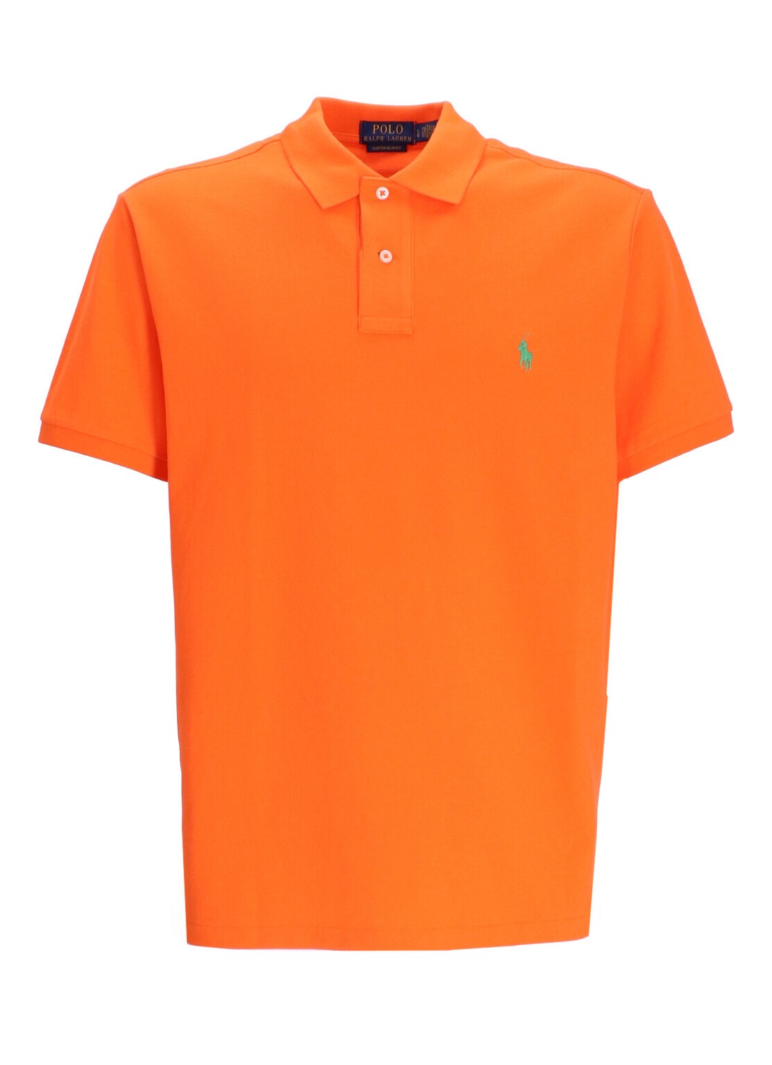 Polo polo ralph lauren polo man sskccmslm1-short sleeve-knit 710680784362 bright signal orange c6138