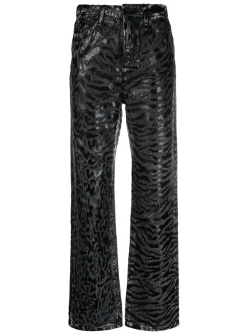 aop straight denim pants