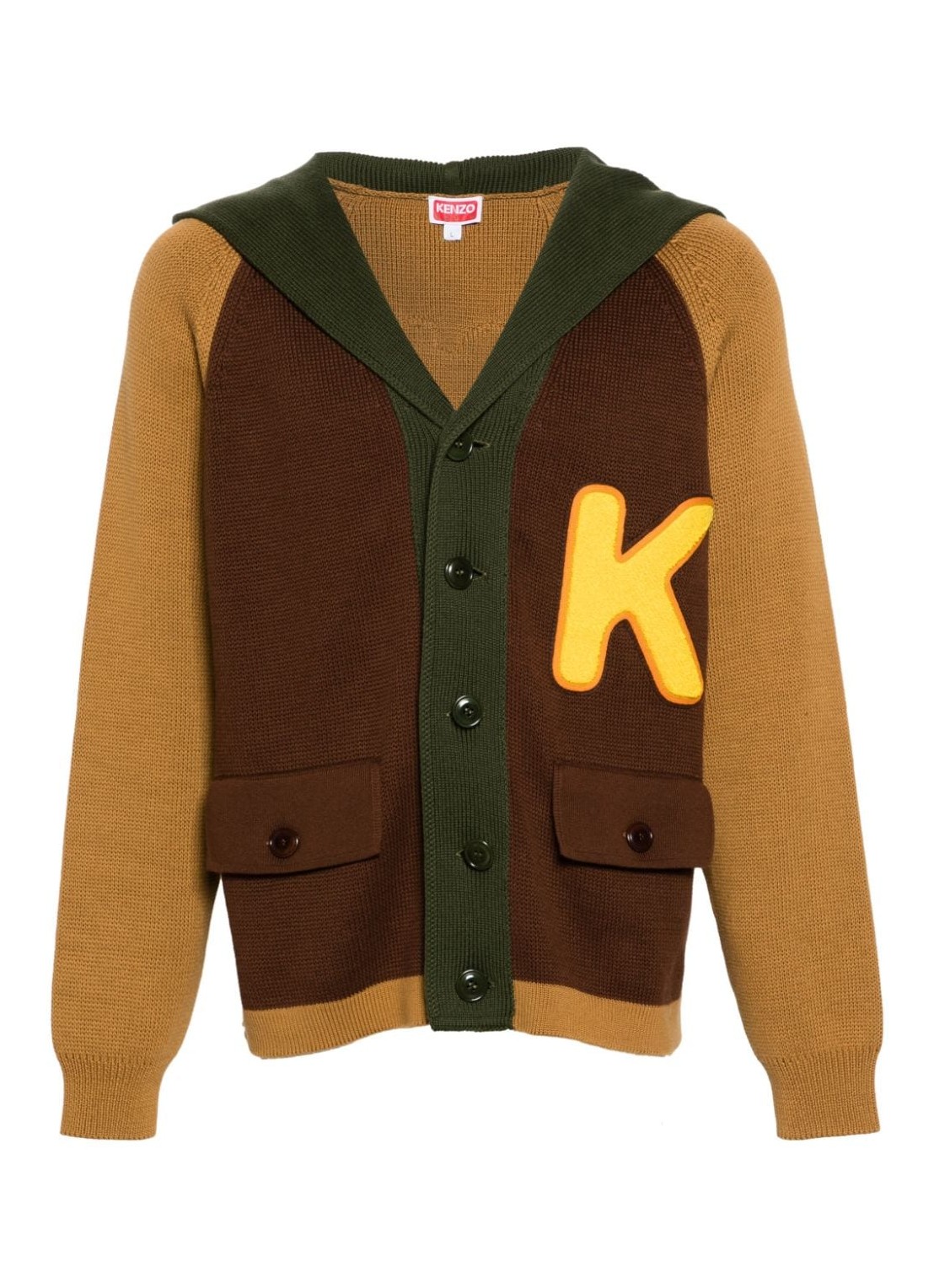 Punto kenzo knitwear man colorblock cardigan fe55ca4383bi 14 talla marron
 