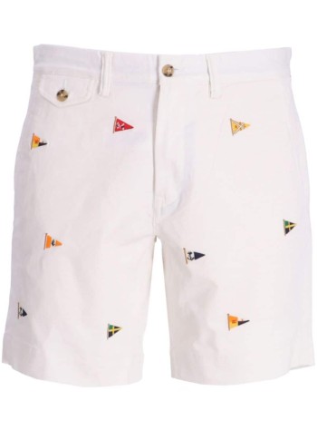 polo ralph lauren pantalon corto hombre stfbedford9s-flat front 710928932001 deckwash white w flag emb