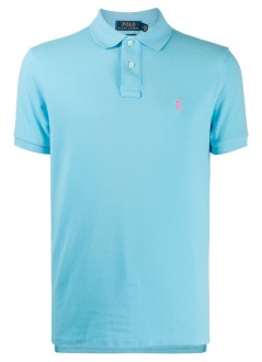 polo ralph lauren polo man sskccmslm1-short sleeve-knit 710782592023 turquoise nova c3664