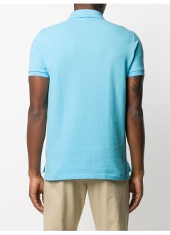 polo ralph lauren polo man sskccmslm1-short sleeve-knit 710782592023 turquoise nova c3664