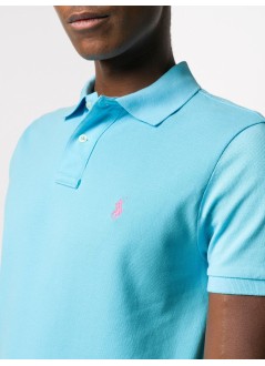 polo ralph lauren polo man sskccmslm1-short sleeve-knit 710782592023 turquoise nova c3664