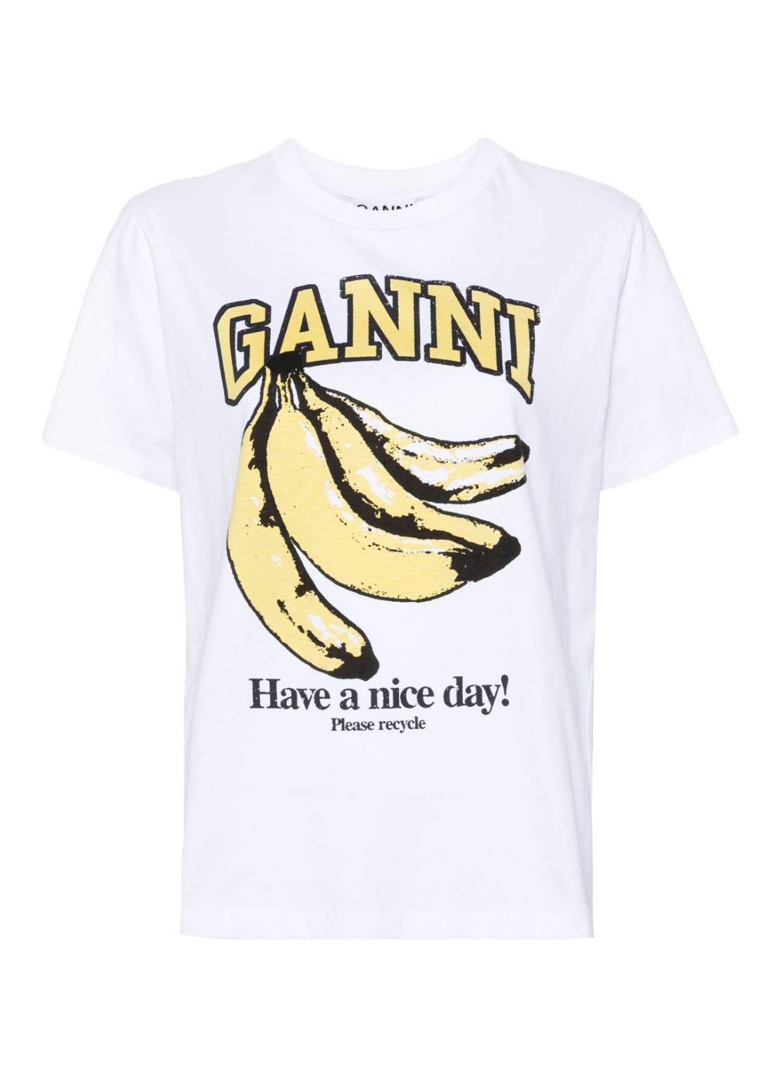 Top ganni top woman basic jersey banana relaxed t-shirt t3861 151 talla blanco
 