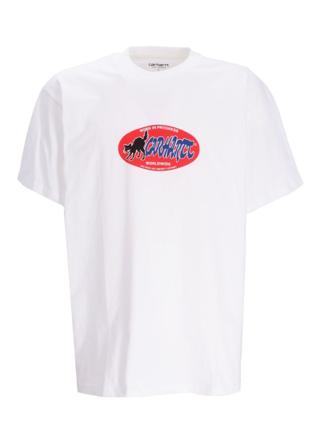 Camiseta carhartt t-shirt man s/s cat sticker t-shirt i032886 02xx talla S
 