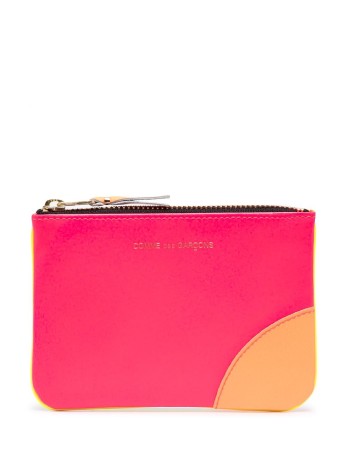 comme des garcons wallet man super fluo leather line sa8100sf pink yellow