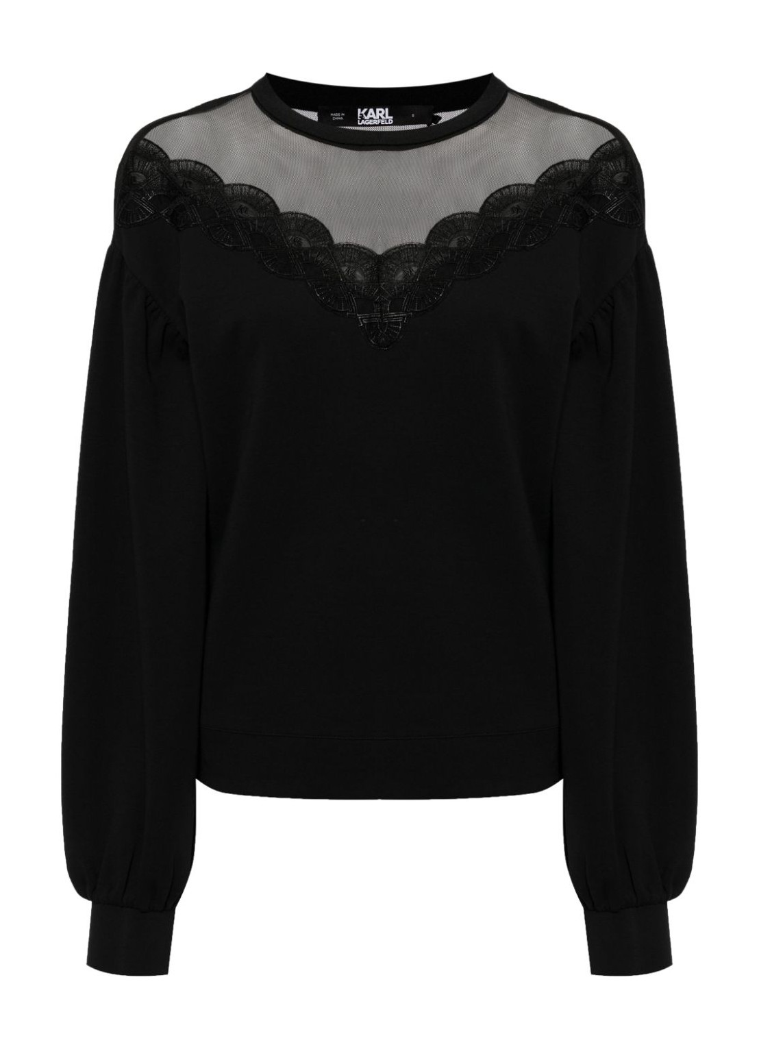Punto karl lagerfeld knitwear woman fan lace sweatshirt 240w1821 999 talla negro
 