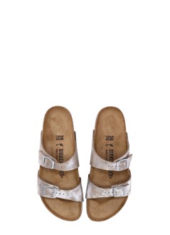 birkenstock flat shoe woman sydney syn was metallic silver 1026958 syn washed metallic silver