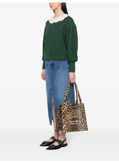 ganni handbag woman large easy shopper print a5807 943