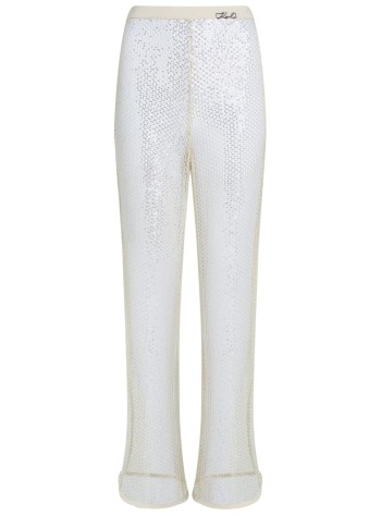 karl dna sequin mesh trousers