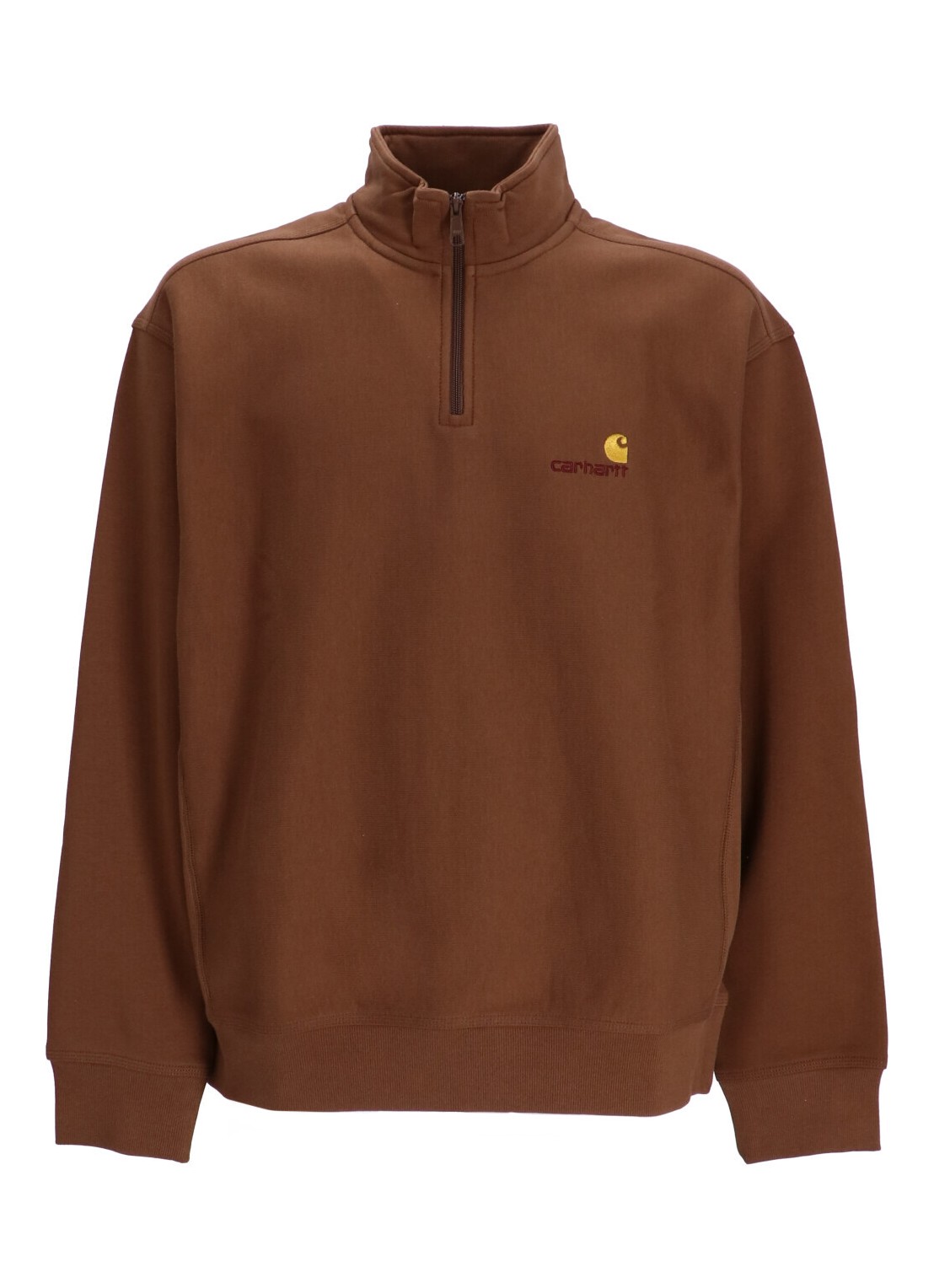 Sudadera carhartt sweater manhalf zip american script sweat - i027014 1zdxx talla marron
 