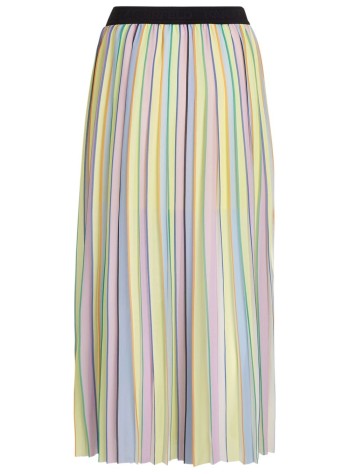 Stripe Pleated Skirt