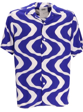 Blue Rippling Viscose Shirt