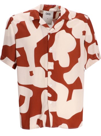 oas camiseria hombre russet puzzlotec viscose shirt - 700546 russet puzzlotec
